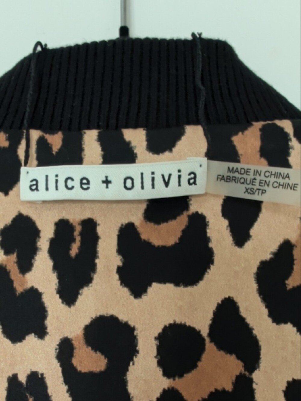 Alice + Olivia Navy Floral Bomber Jacket with Pink and Cream Blossoms - Picture 4 of 5